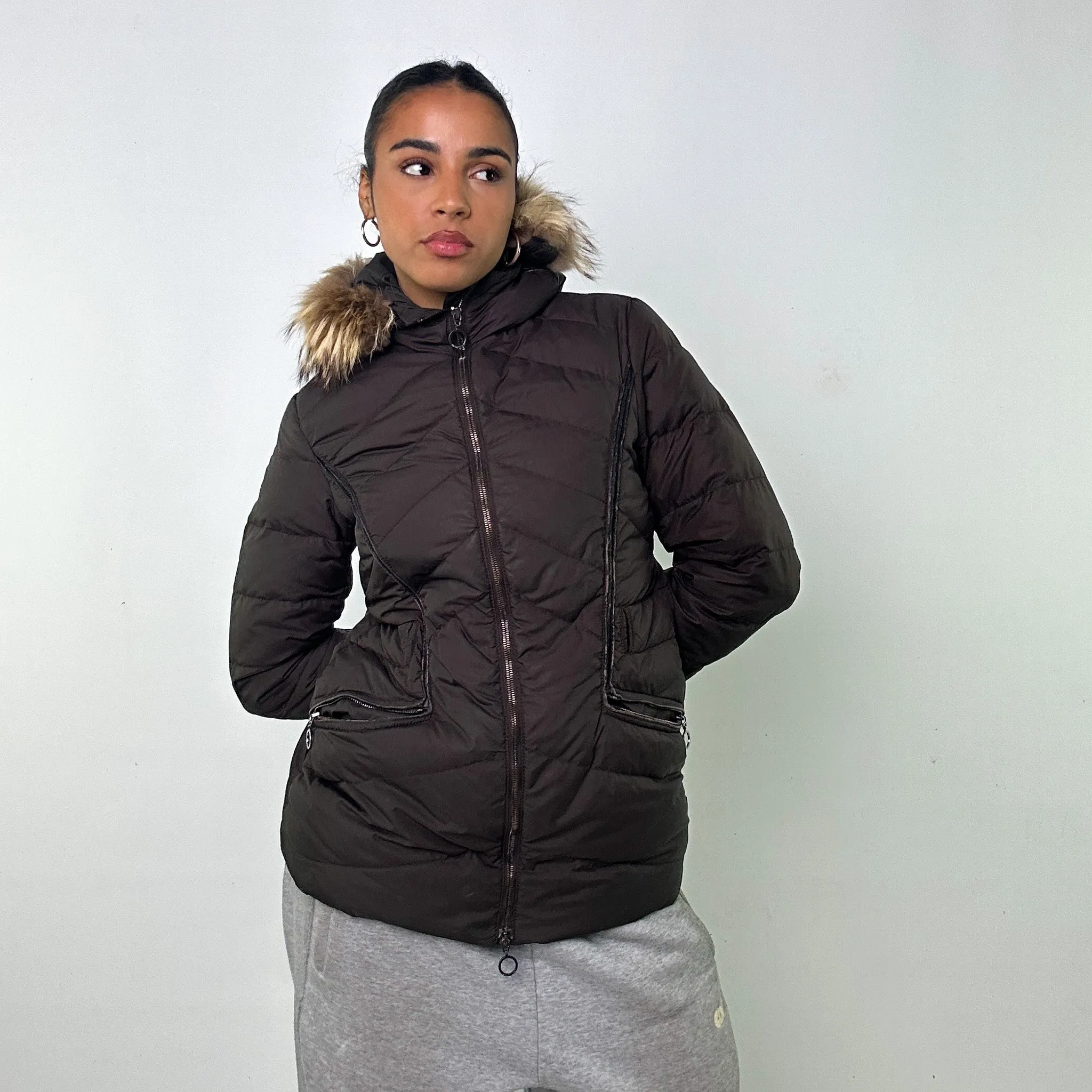 Brown y2ks Moncler Pepper Grenoble Puffer Jacket Coat (XS)