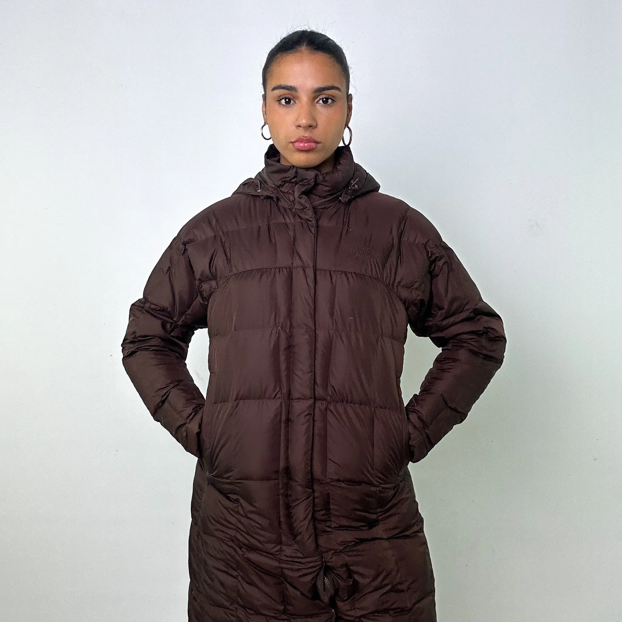 BROWN Y2KS THE NORTH FACE PUFFER JACKET COAT (