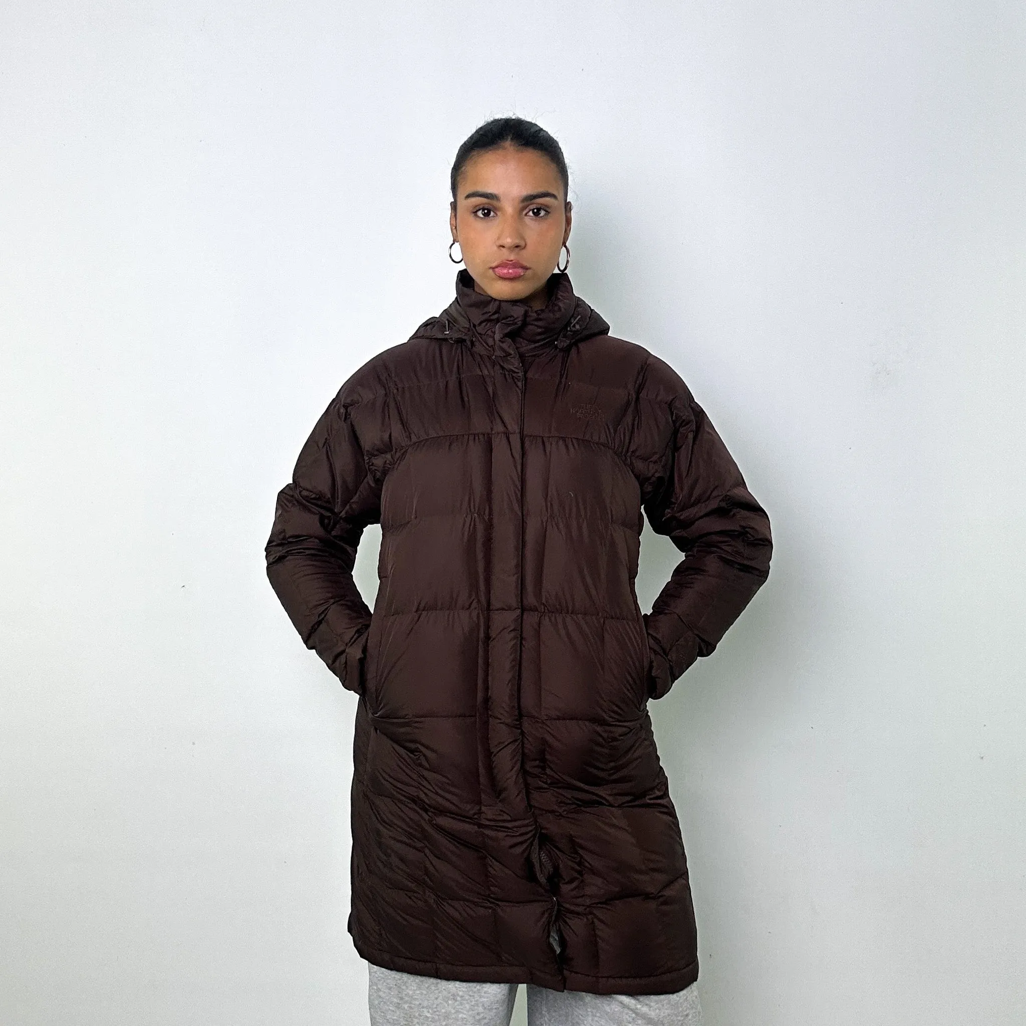 BROWN Y2KS THE NORTH FACE PUFFER JACKET COAT (