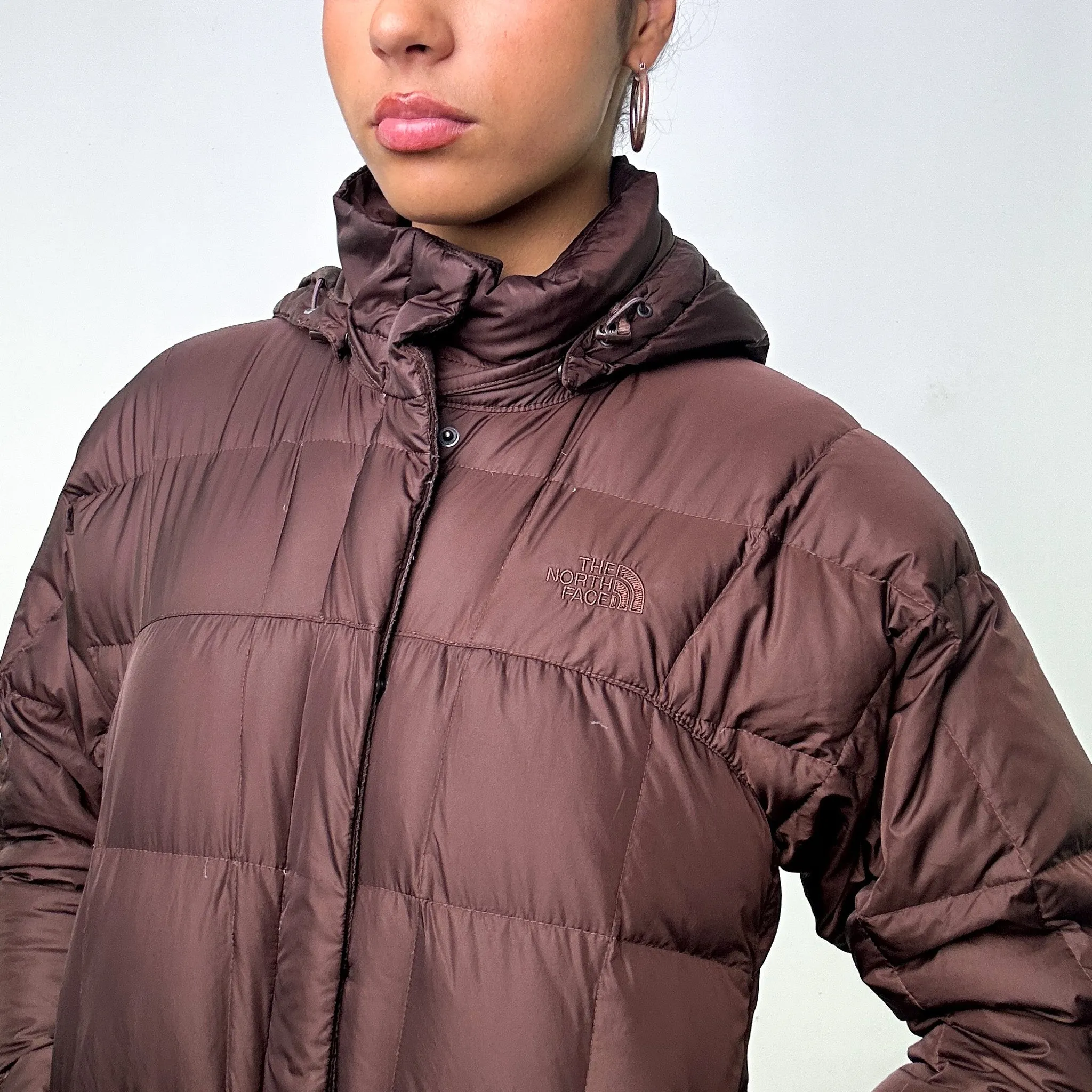 BROWN Y2KS THE NORTH FACE PUFFER JACKET COAT (