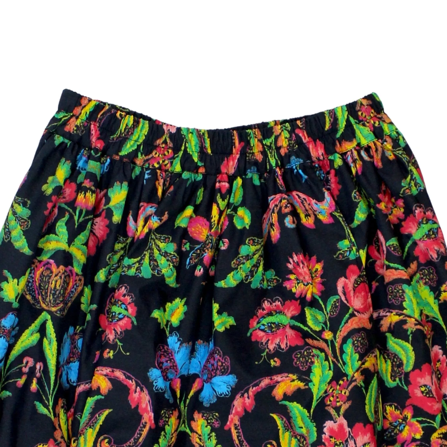 By Walid Black Floral Skirt