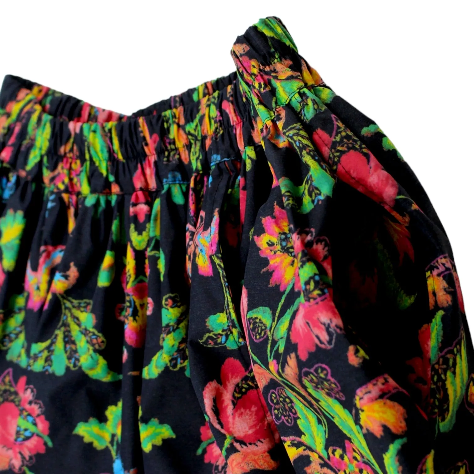 By Walid Black Floral Skirt