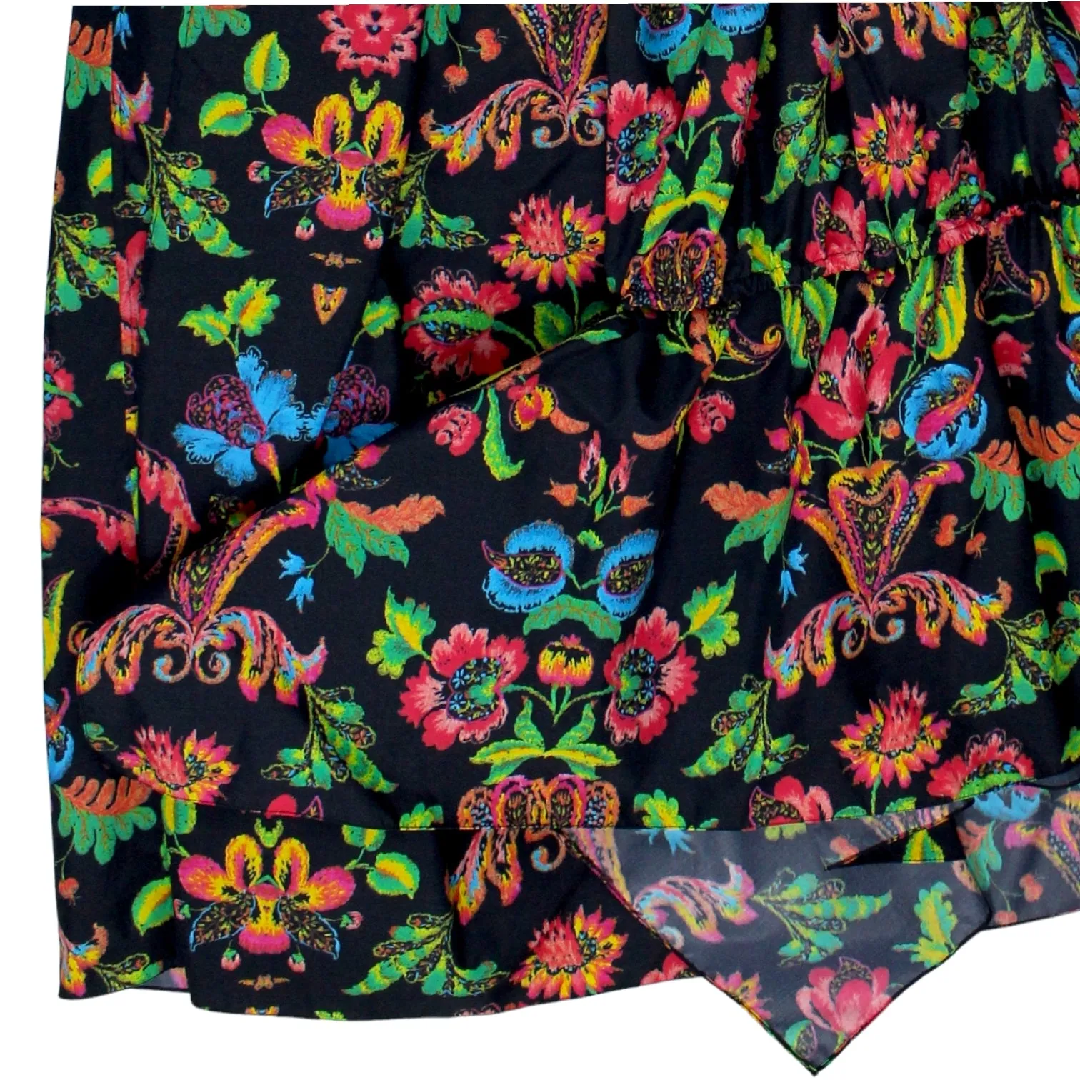 By Walid Black Floral Skirt