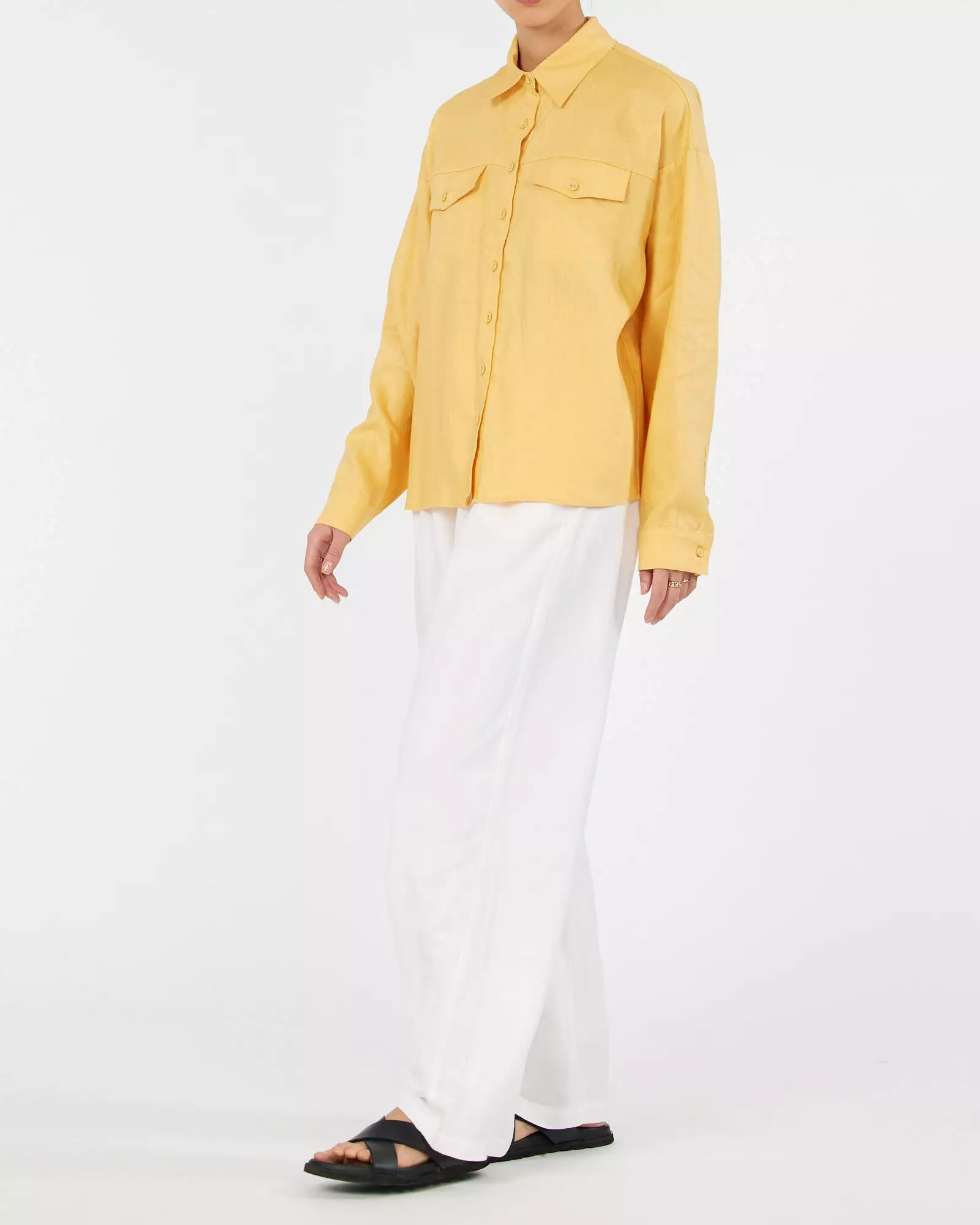 Byron Linen Overshirt - Buttercup