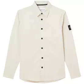 Calvin Klein Monogram Logo Relaxed Overshirt - Eggshell