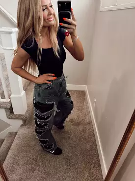 Camo cut jeans