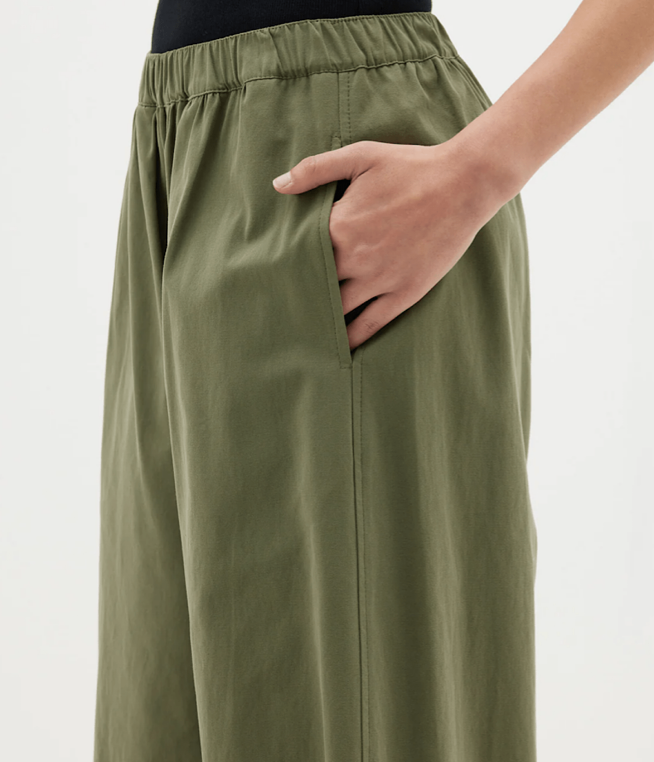 CANVAS SPLIT HEM PANT- KHAKI