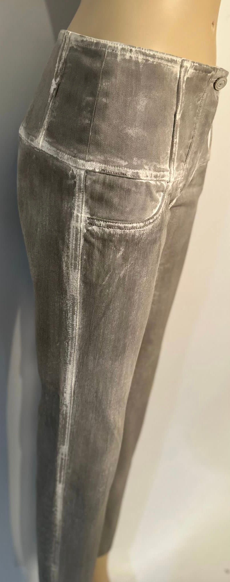 Chanel 14A Paris Dallas Light Gray Jeans FR 38