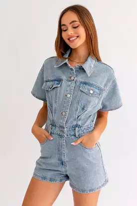 Classic Vibes Denim Romper