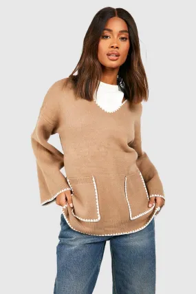 Contrast Stitch Sweater