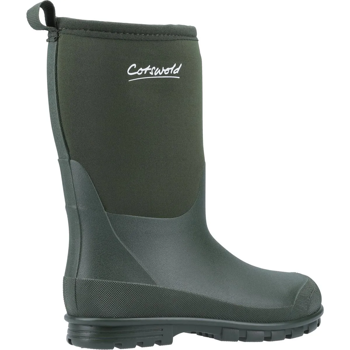 Cotswold Hilly Neoprene Kids Wellington Boot Green