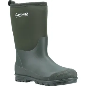 Cotswold Hilly Neoprene Kids Wellington Boot Green