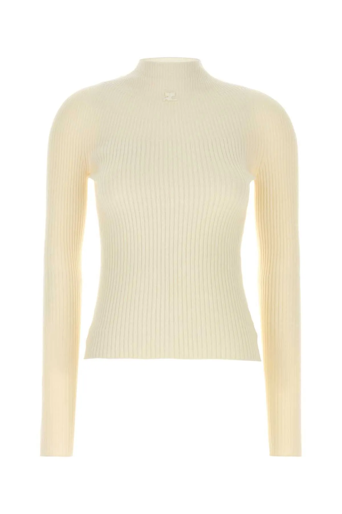 Courreges Ivory Cotton Blend Sweater