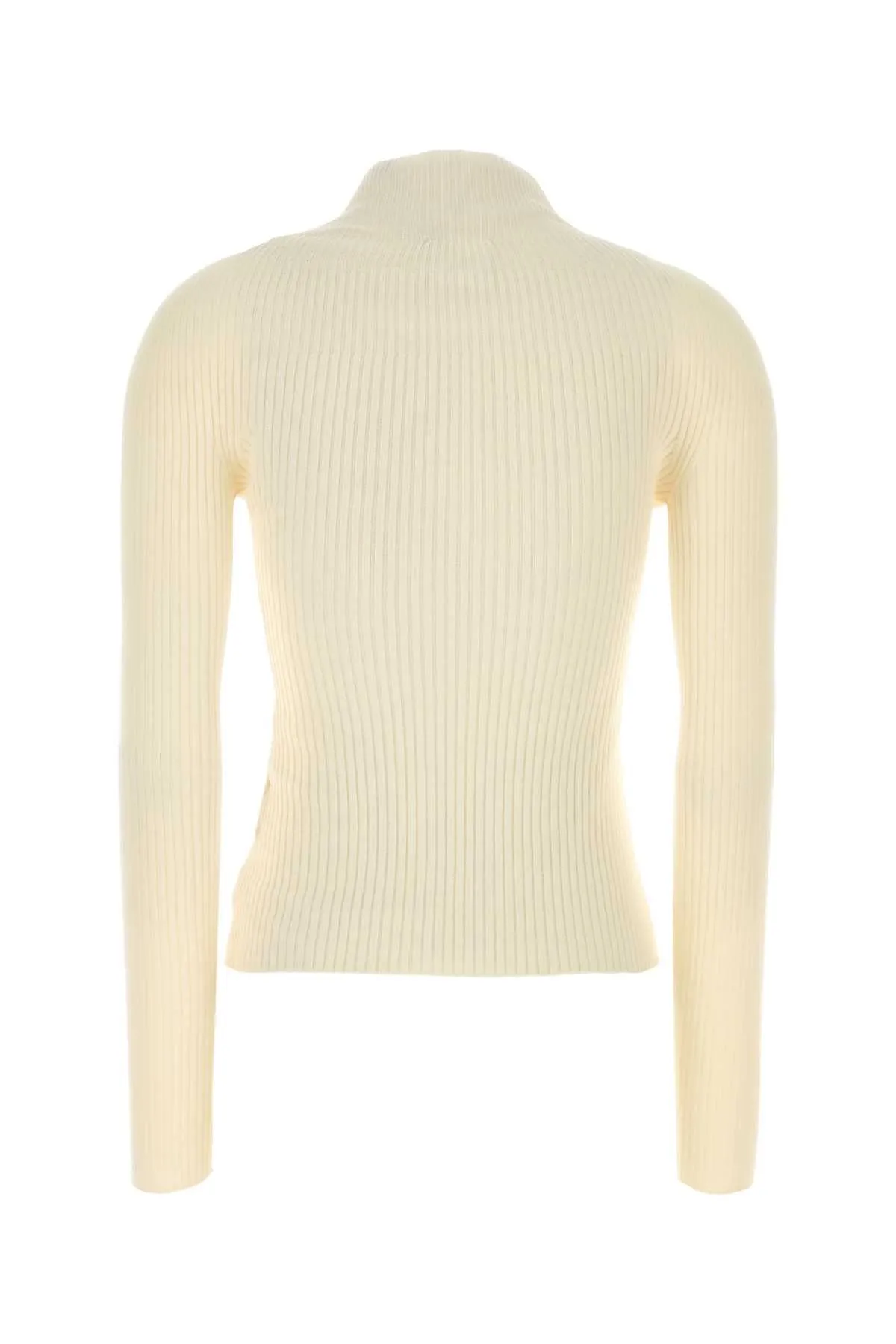 Courreges Ivory Cotton Blend Sweater