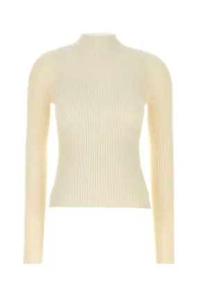 Courreges Ivory Cotton Blend Sweater