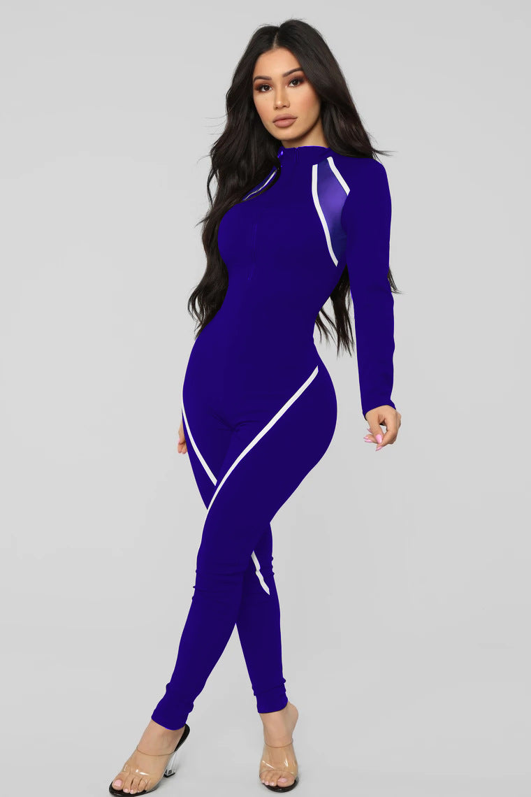 CXUEY Long Sleeve Jumpsuit Fitness gym workout sportwear