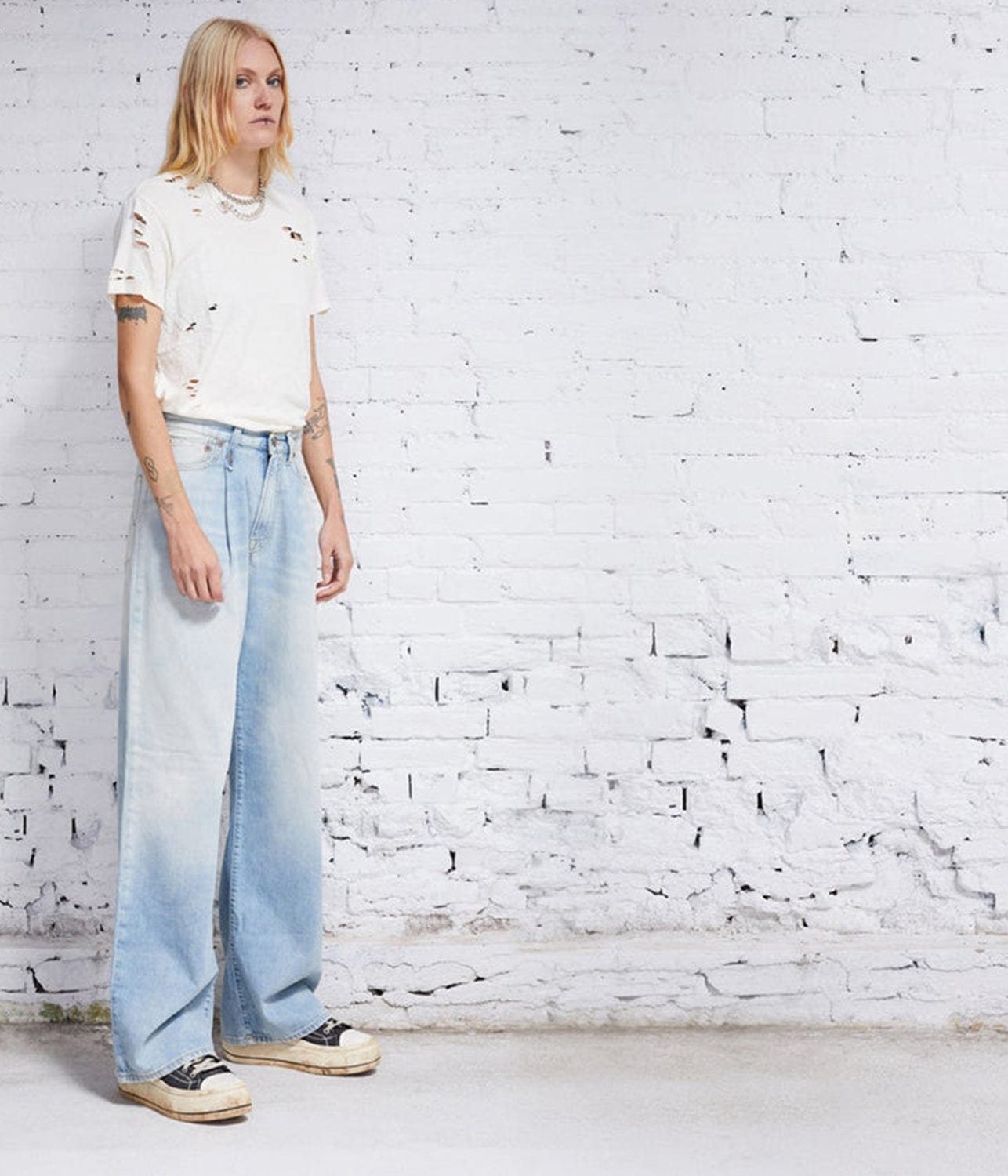 DAMON PLEATED WIDE LEG PANT- LENNON BLUE