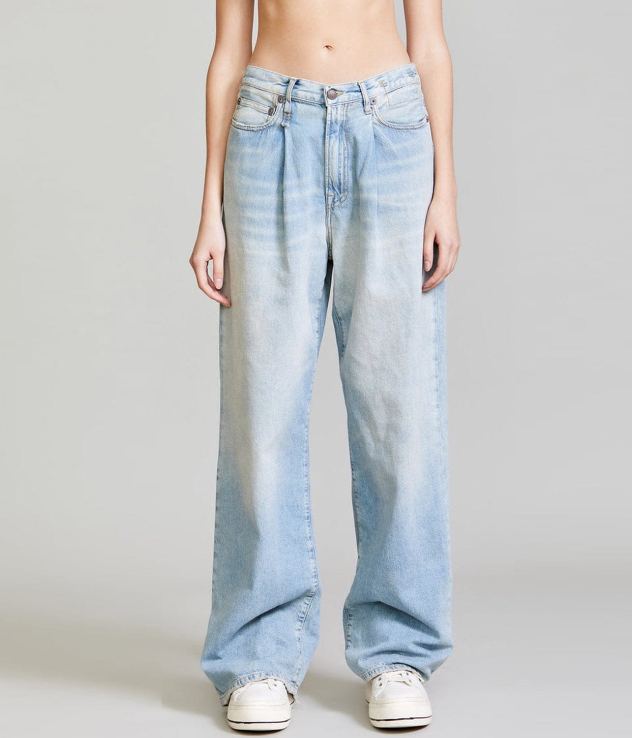 DAMON PLEATED WIDE LEG PANT- LENNON BLUE