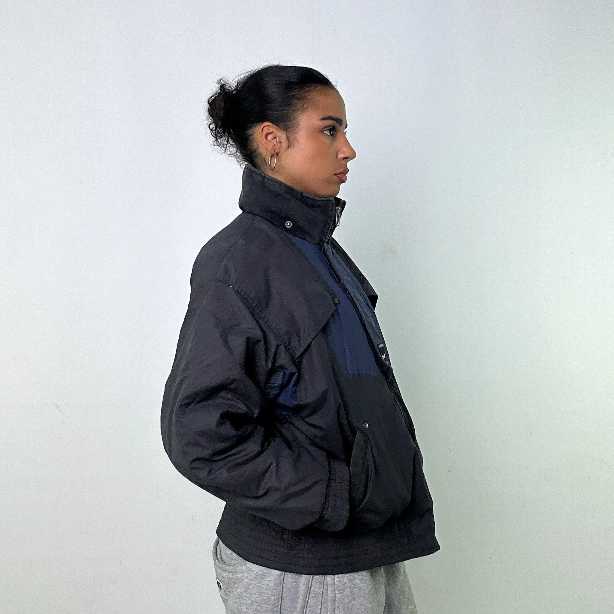 DARK GREY 90S NIKE NIKE TEAM GEORGETOWN HOYAS PUFFER JACKET COAT (