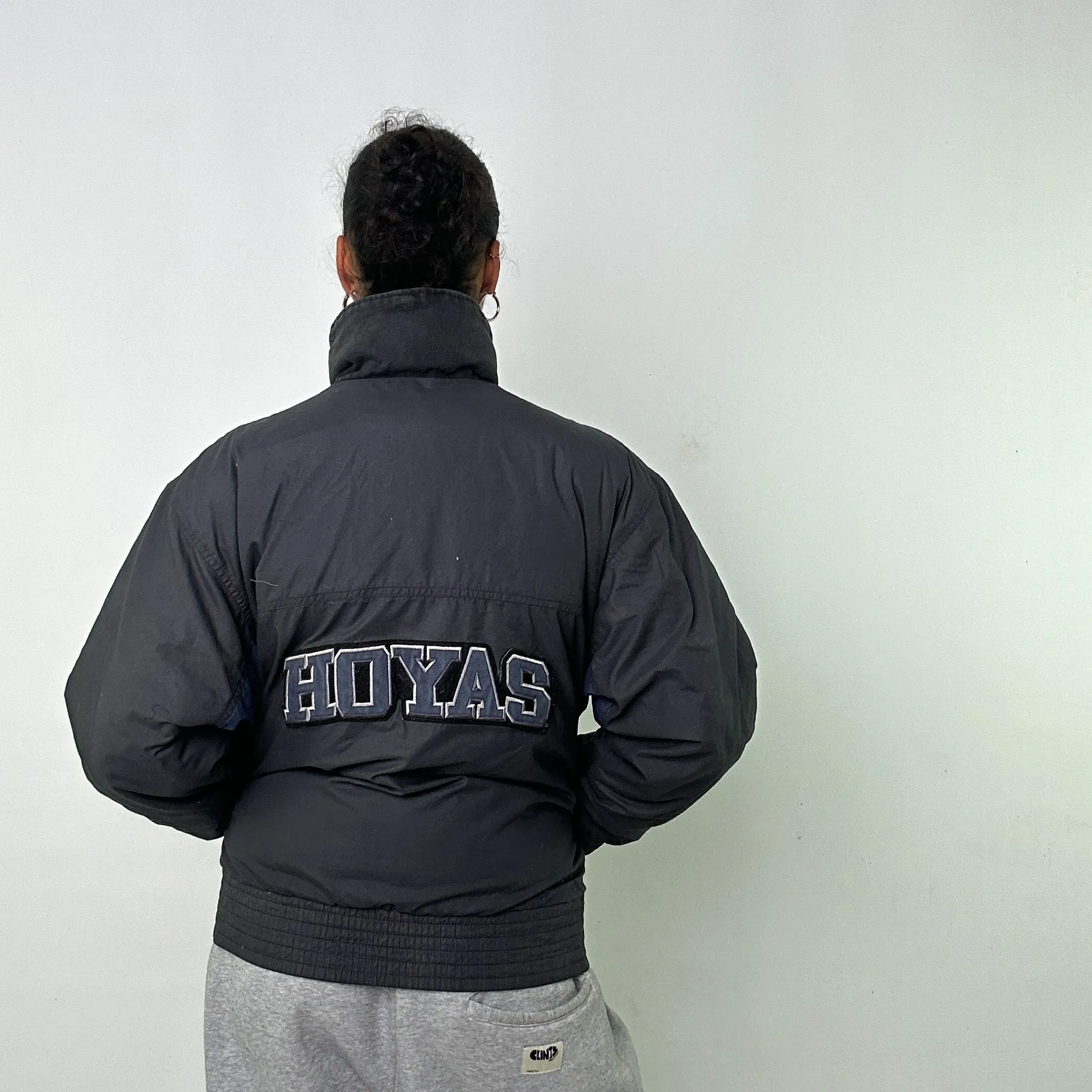 DARK GREY 90S NIKE NIKE TEAM GEORGETOWN HOYAS PUFFER JACKET COAT (