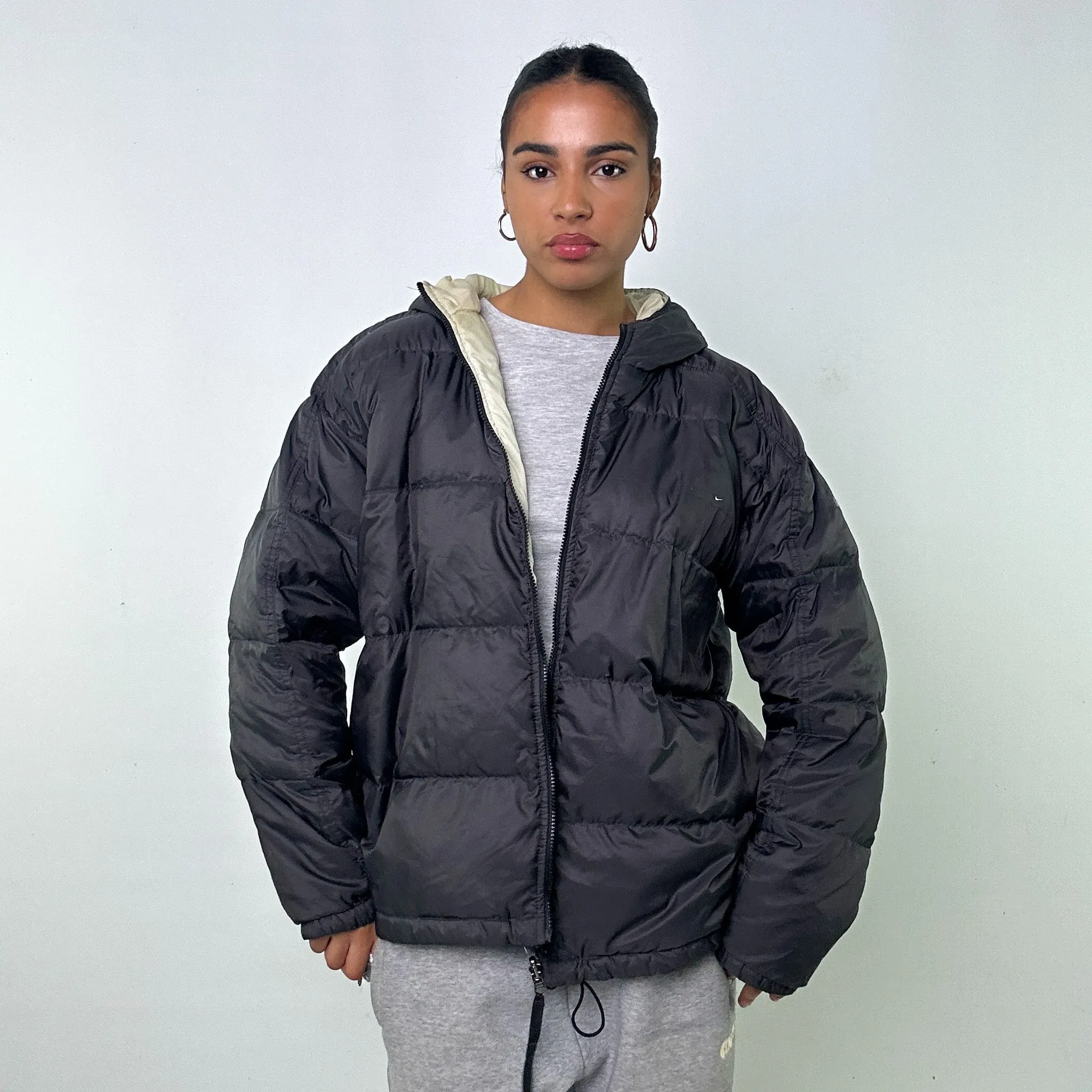 Dark Grey 90s NIKE Puffer Jacket Coat (L)