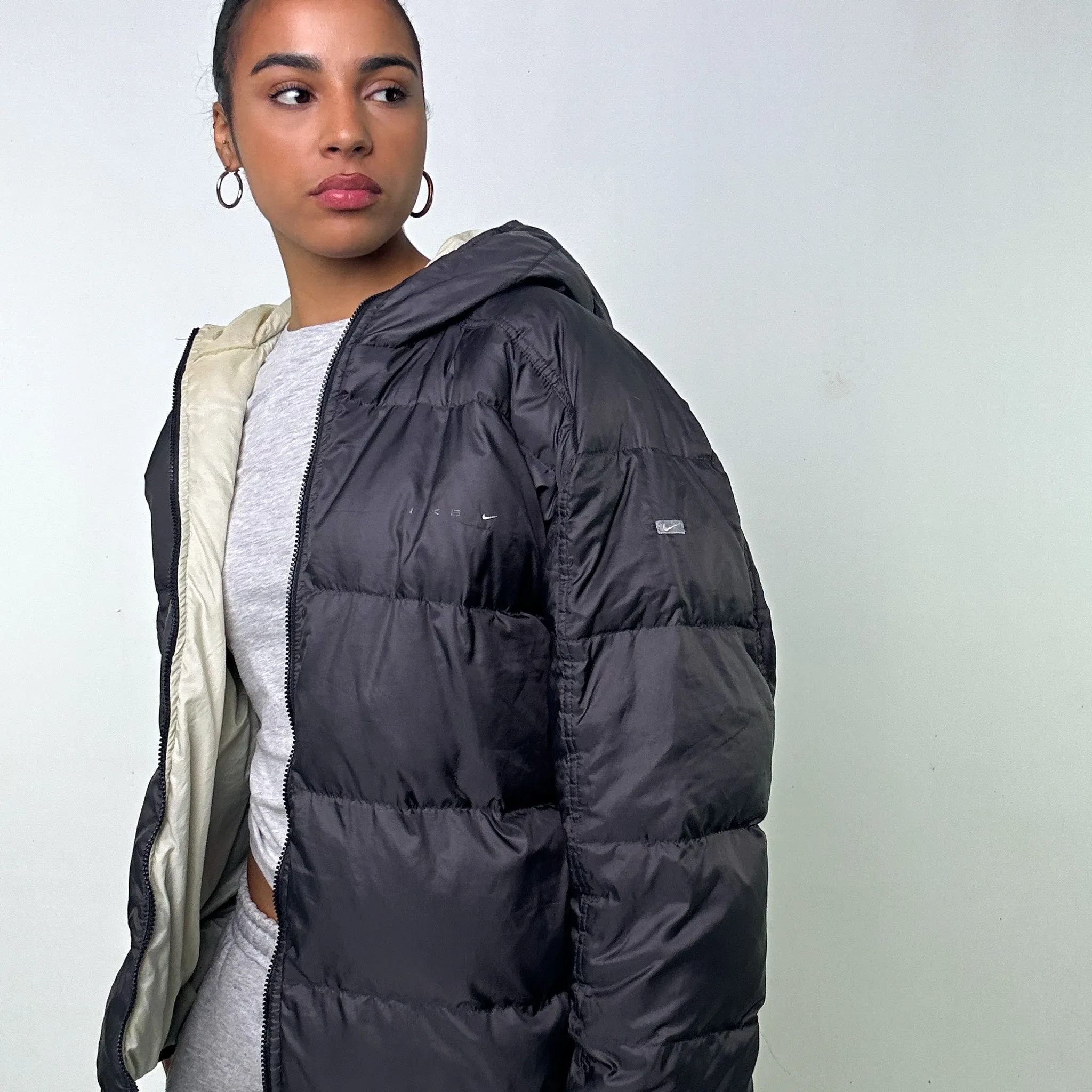 Dark Grey 90s NIKE Puffer Jacket Coat (L)