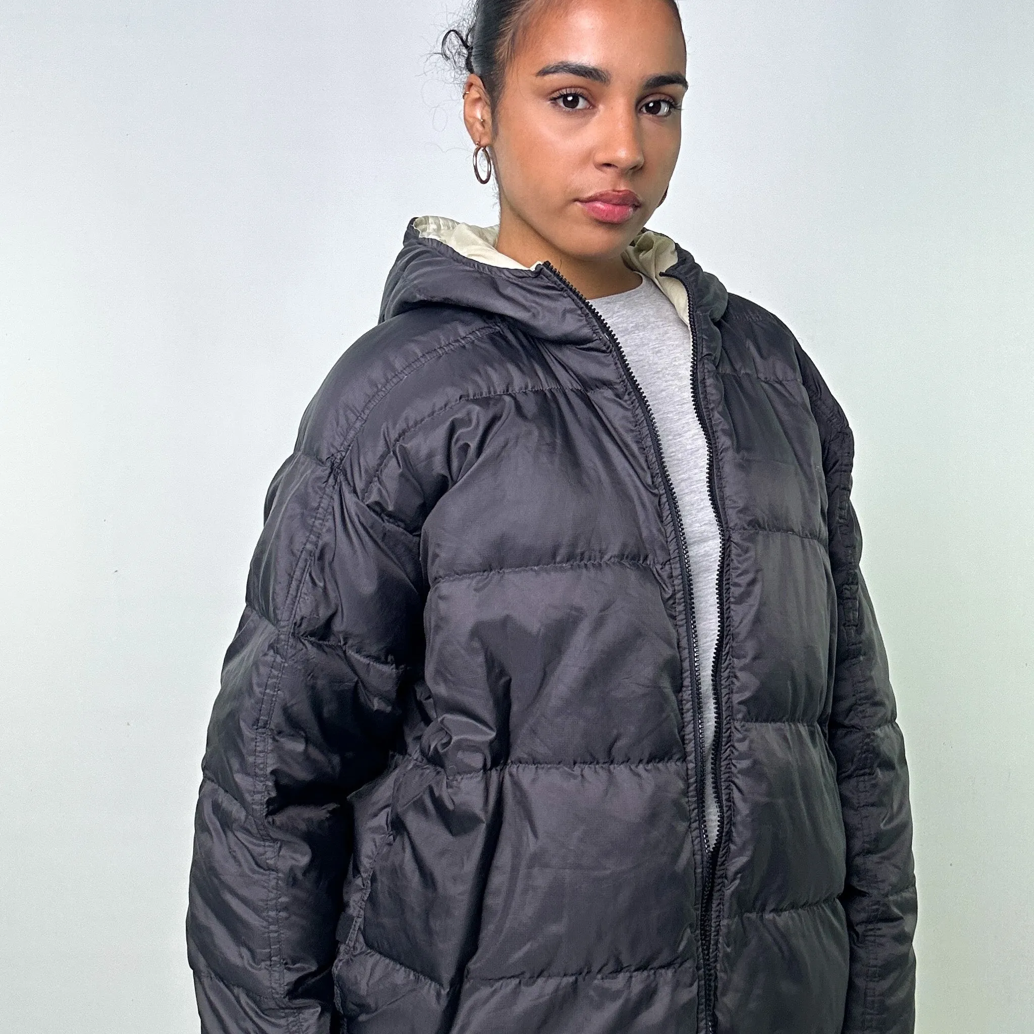 Dark Grey 90s NIKE Puffer Jacket Coat (L)