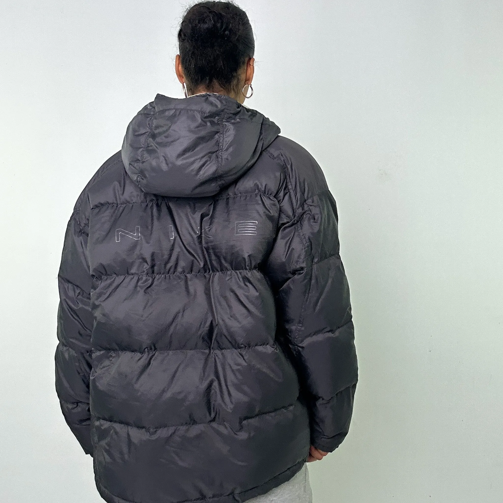 Dark Grey 90s NIKE Puffer Jacket Coat (L)