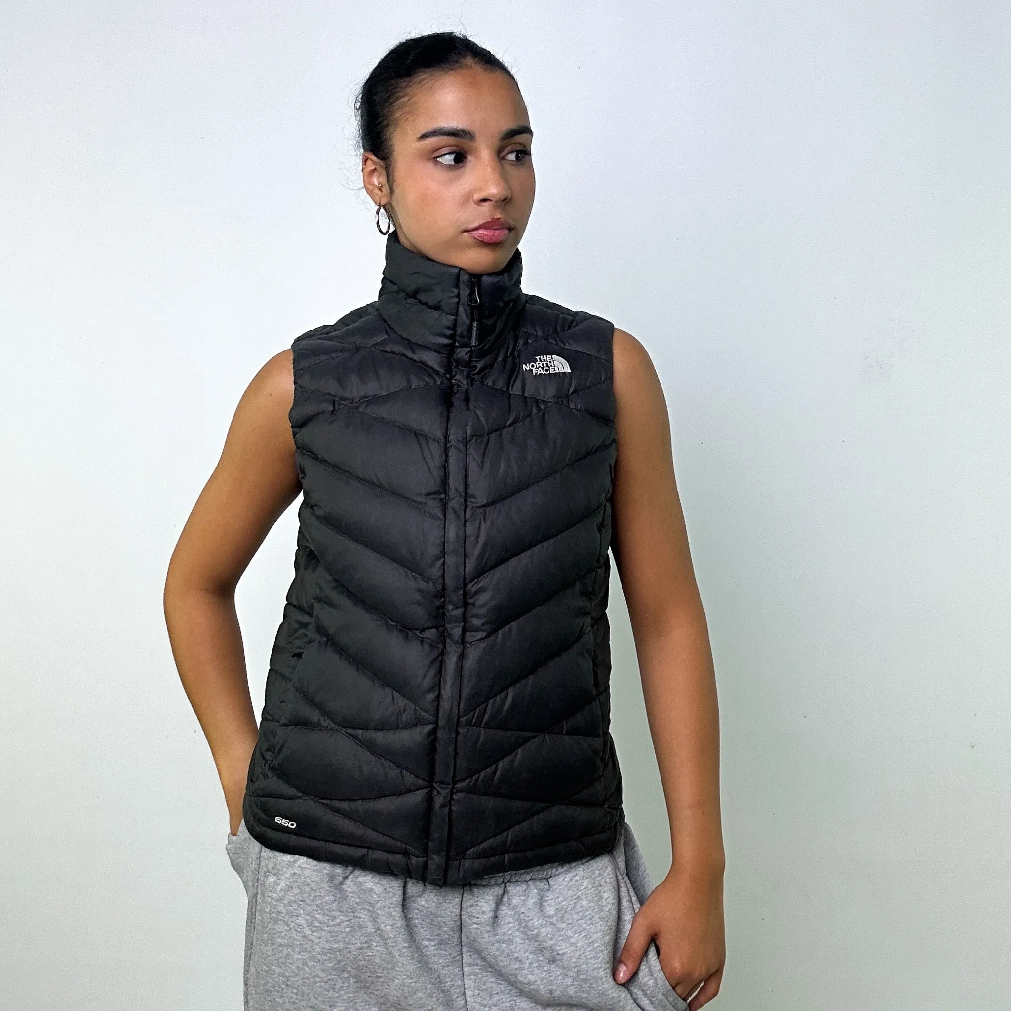 DARK GREY Y2KS THE NORTH FACE 550 SERIES PUFFER JACKET COAT GILET (