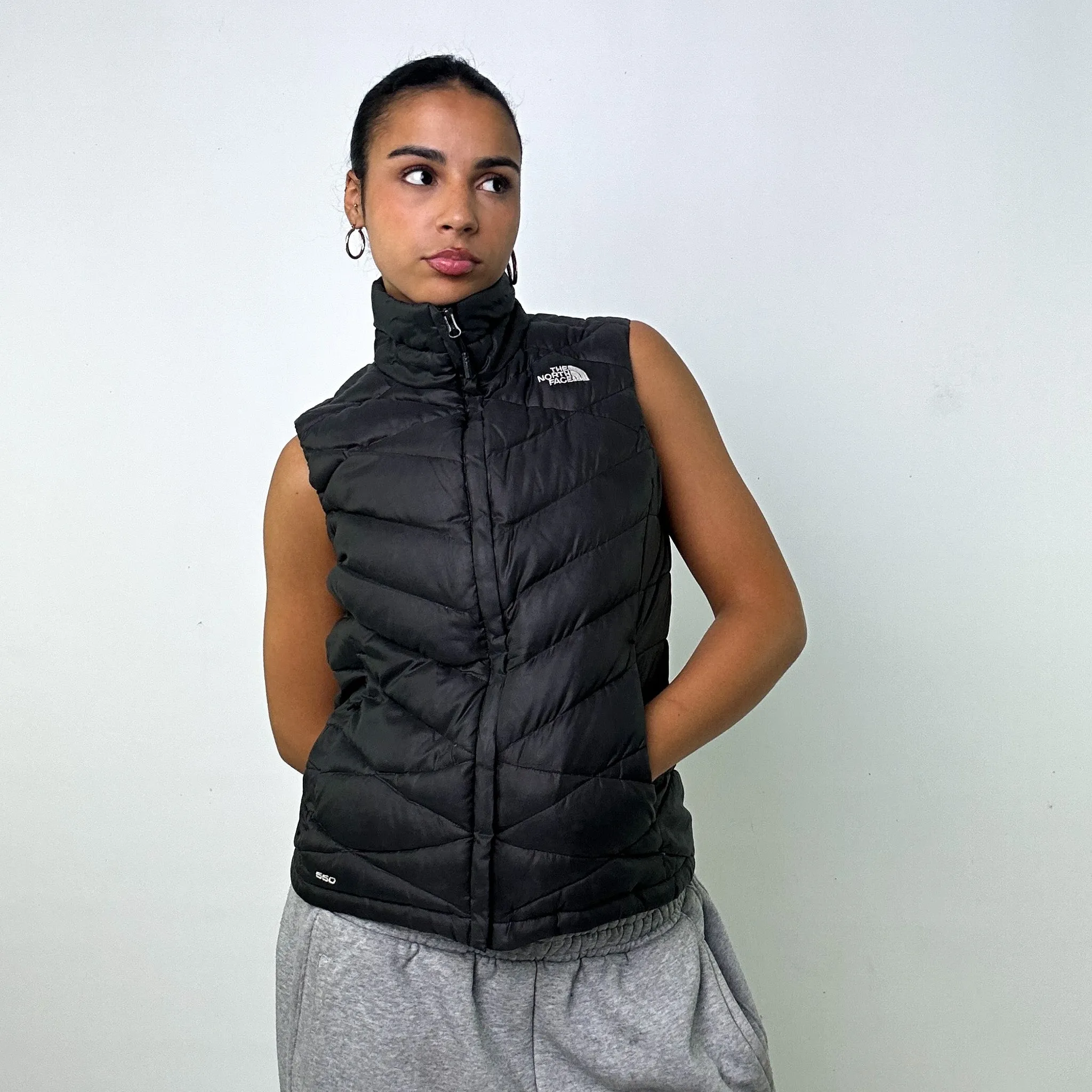 DARK GREY Y2KS THE NORTH FACE 550 SERIES PUFFER JACKET COAT GILET (