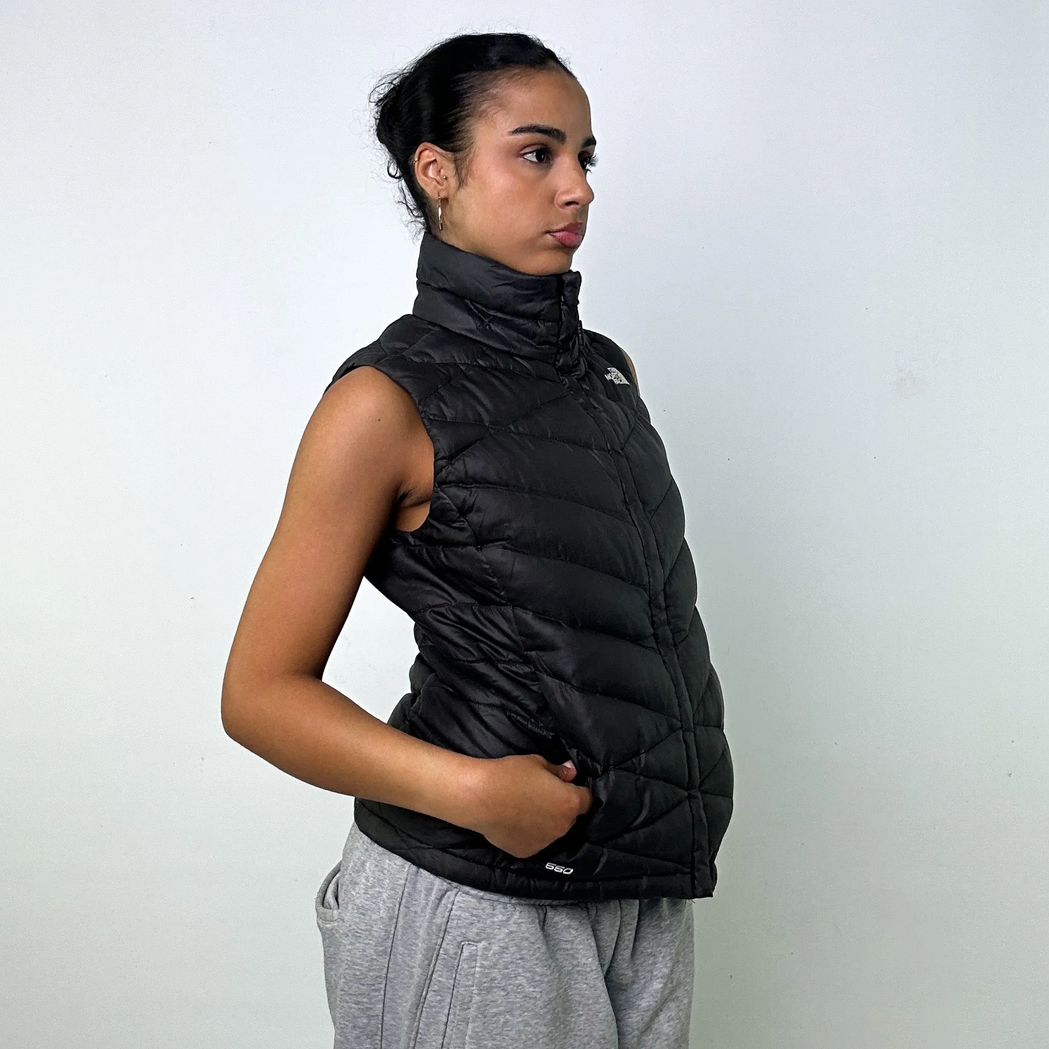 DARK GREY Y2KS THE NORTH FACE 550 SERIES PUFFER JACKET COAT GILET (