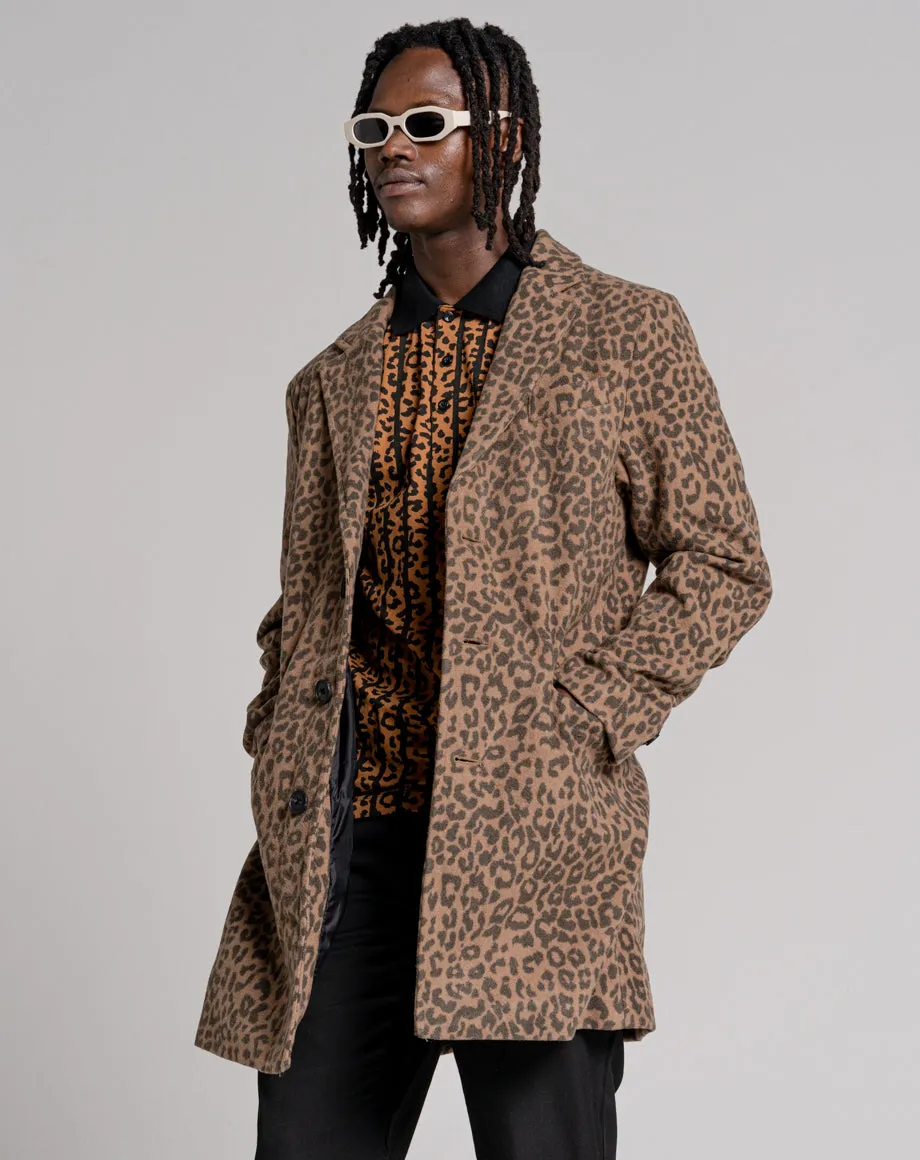 DELCO UNISEX ANIMAL PRINT COAT | LEOPARD PRINT