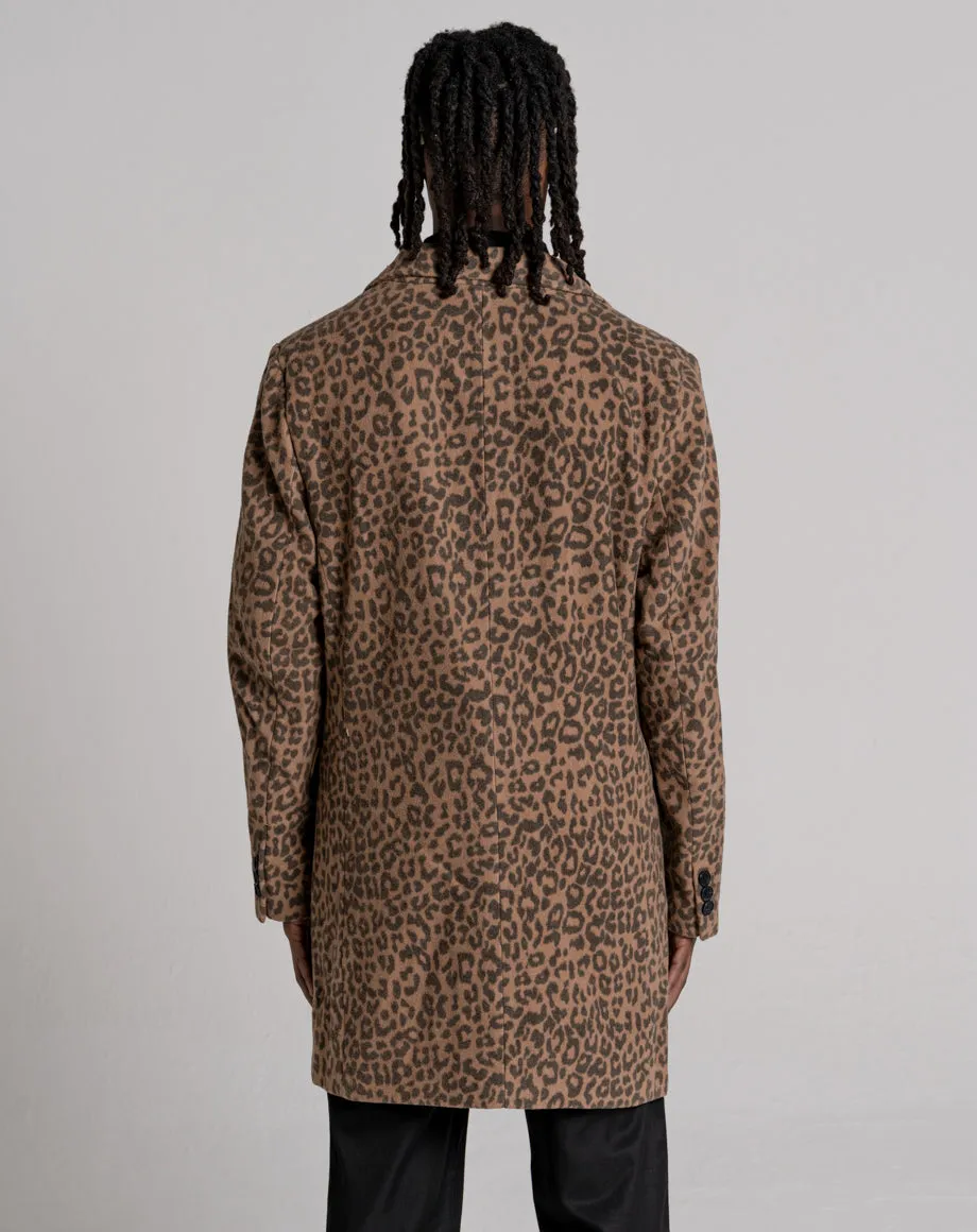 DELCO UNISEX ANIMAL PRINT COAT | LEOPARD PRINT