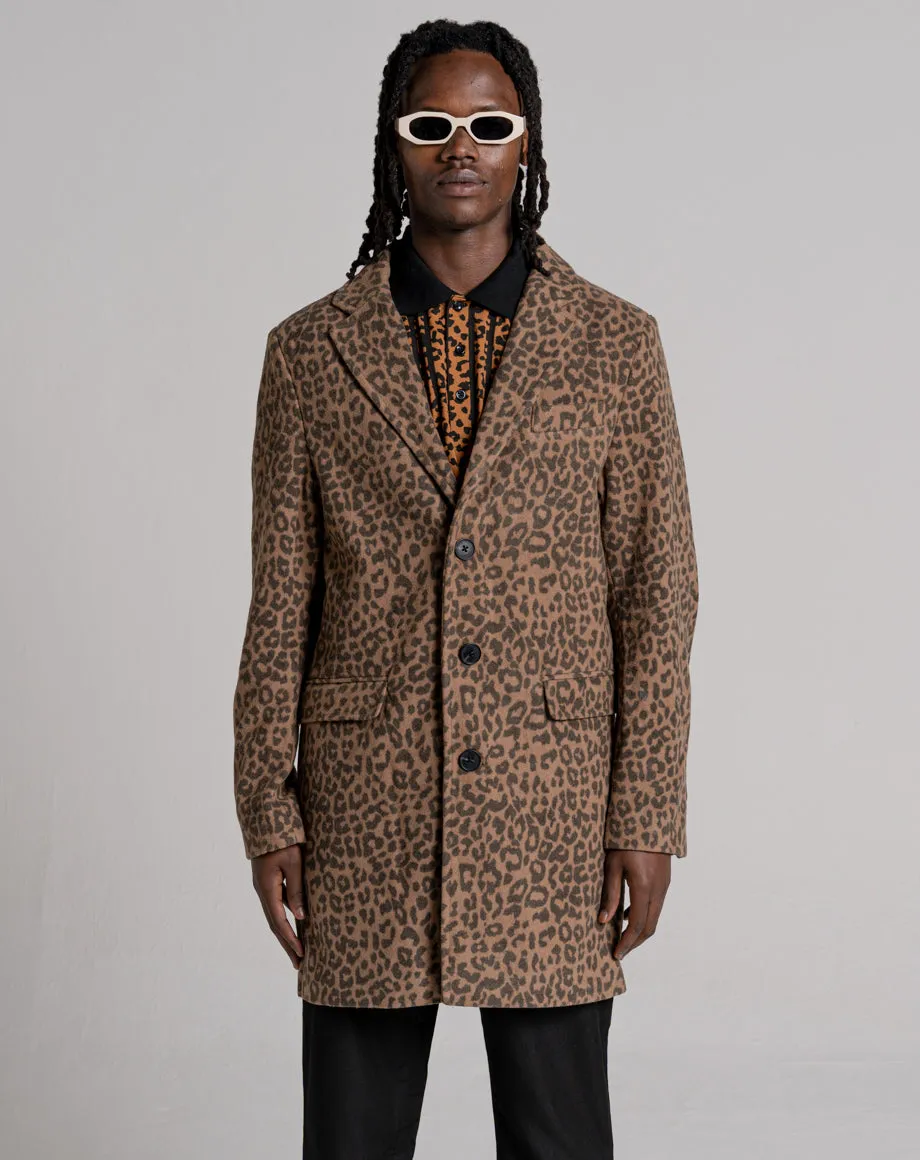 DELCO UNISEX ANIMAL PRINT COAT | LEOPARD PRINT