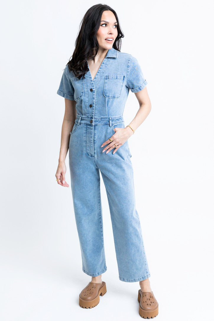 Denim Utility Jumpsuit