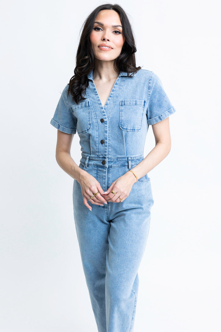 Denim Utility Jumpsuit