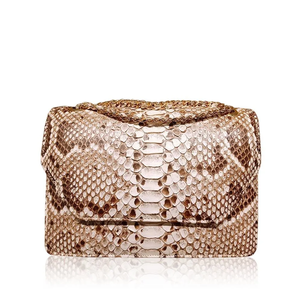 --Diamond Matte Python Belly Sling Bag-