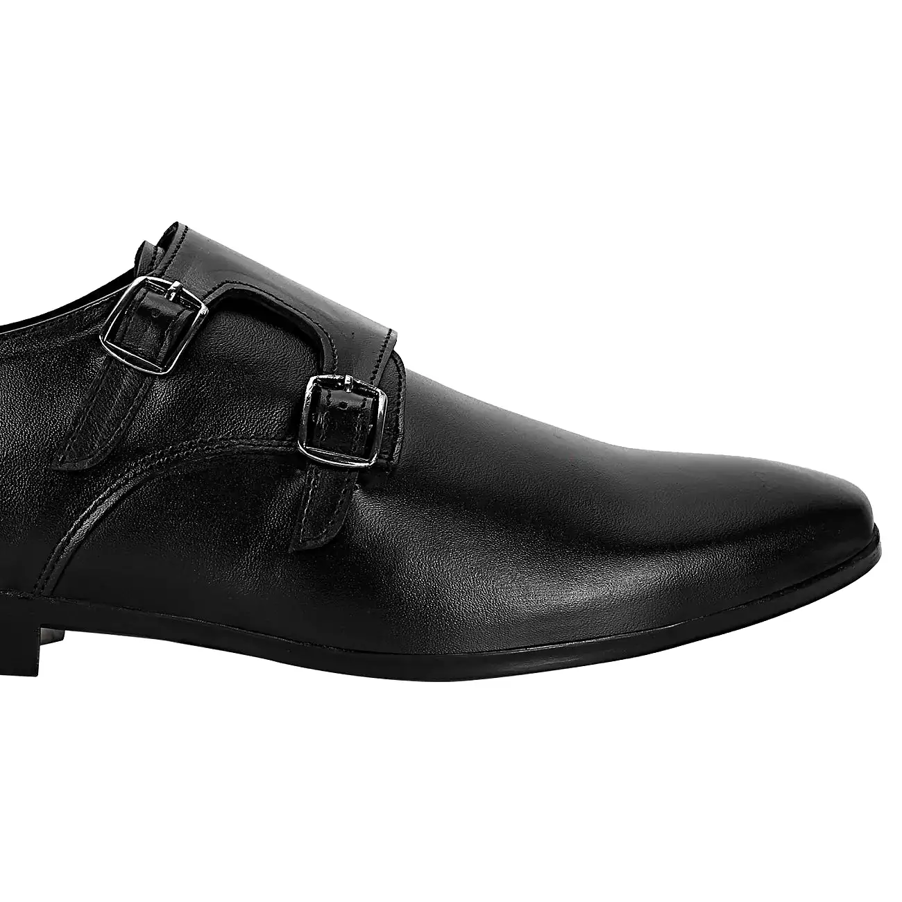 double monk strap shoes black-Defective