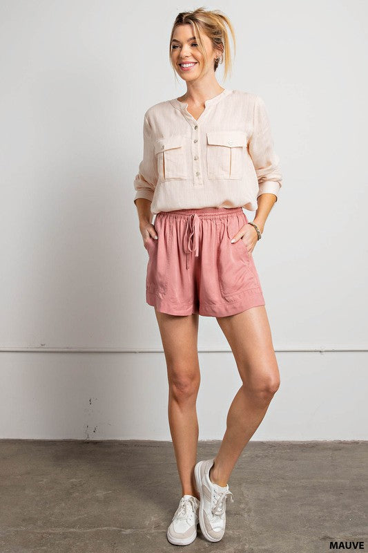 DRAWCORD SHORT PANTS - MAUVE