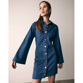 ESMAEE UNHIDDEN DENIM DRESS