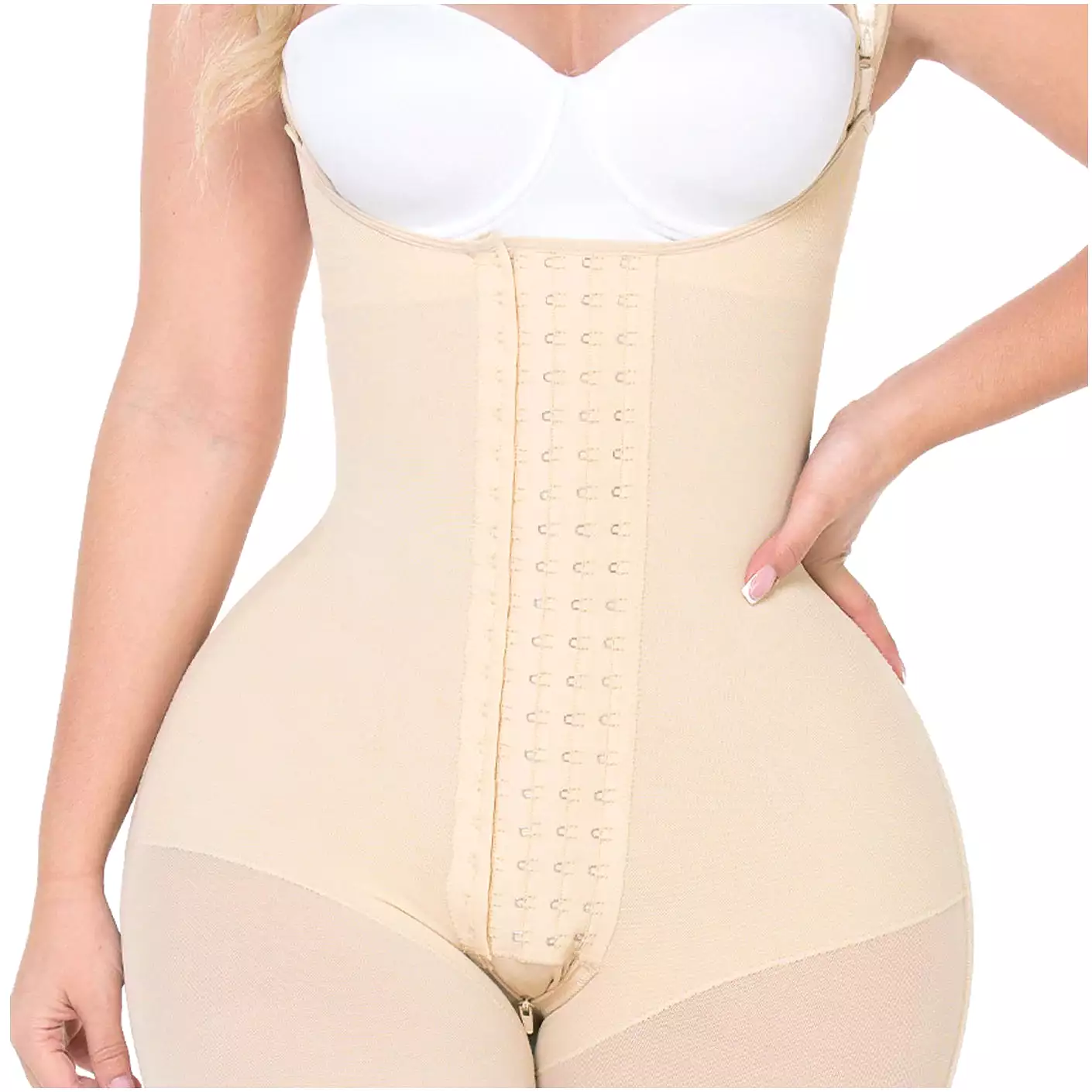 Fajas MYD 0489 | Fajas Colombianas Post Surgery Mid Thigh Shapewear Bodysuit for Guitar and Hourglass Body Types