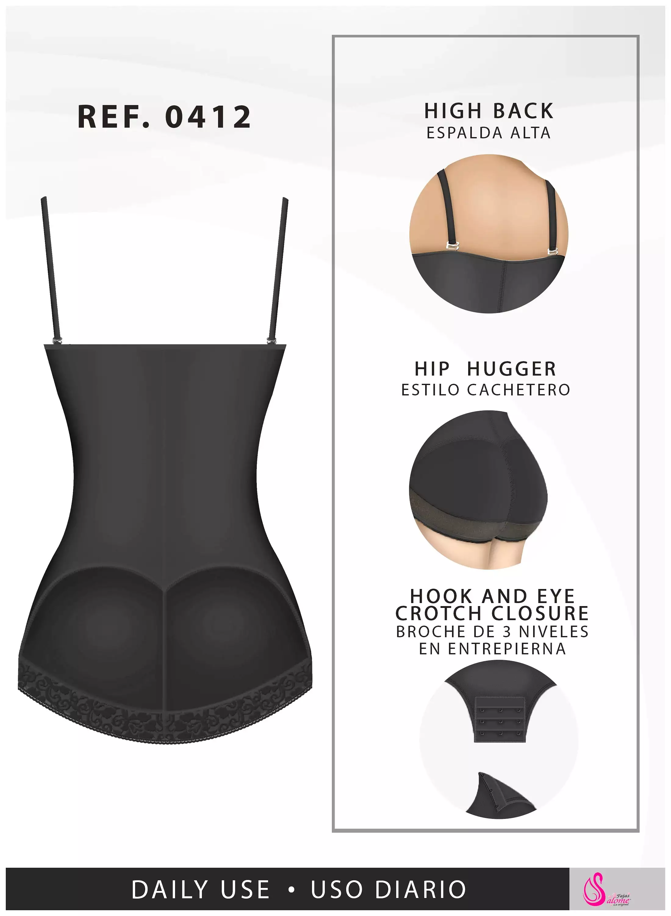 FAJAS SALOME 0412 | STRAPLESS BUTT LIFTING SHAPEWEAR GIRDLE FOR DRESSES | DAILY USE BODY SHAPER