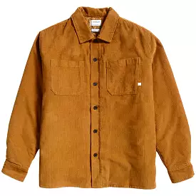 Farah Hunter Quilted Corduroy Overshirt - Rich Tobacco