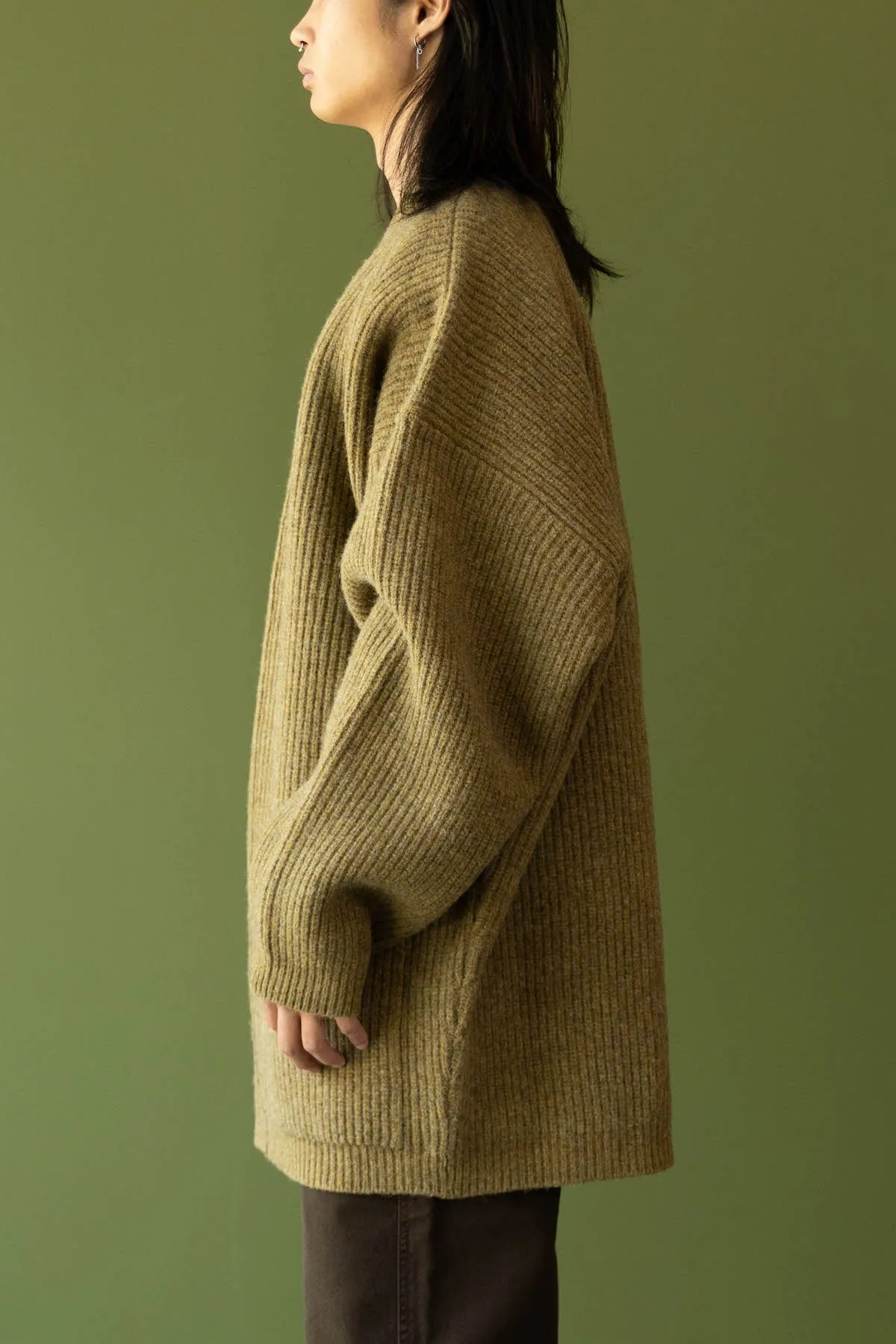 Felted Cardi Coat - Dark Mustard