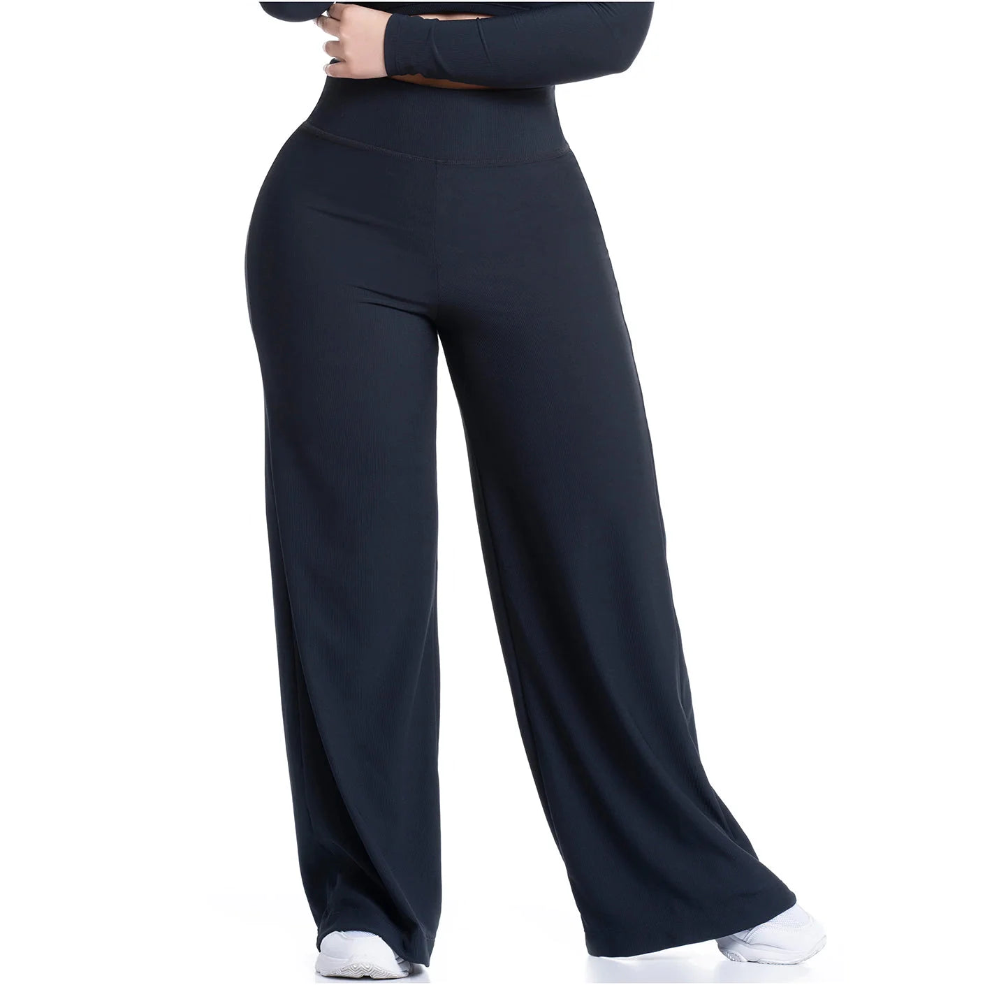 FLEXMEE 950102 | LEGGINGS DE MUJER CON CINTURA ALTA Y CONTROL DE BARRIGA EN TEJIDO ACANALADO