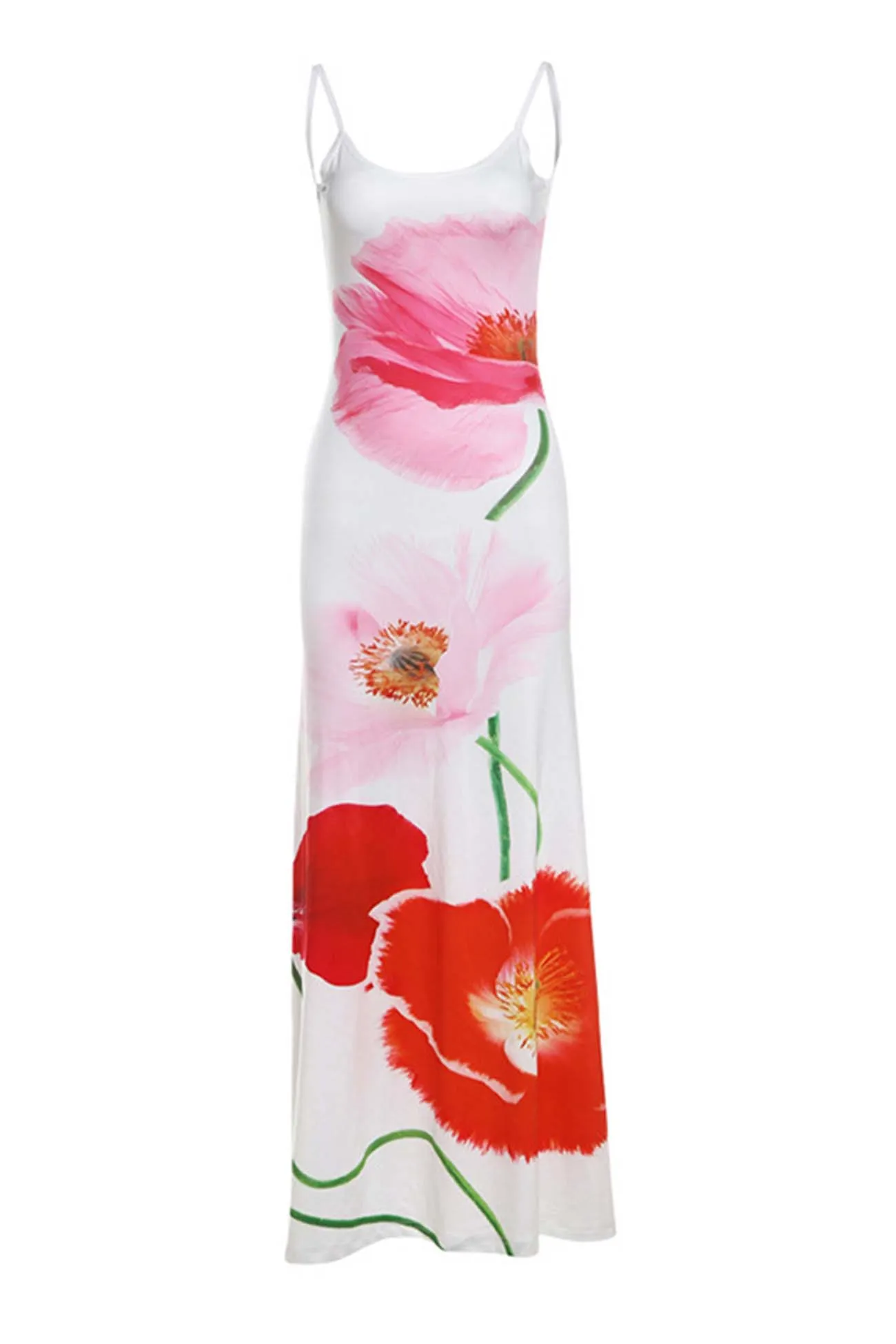 Floral Printed Backless Cami Dress