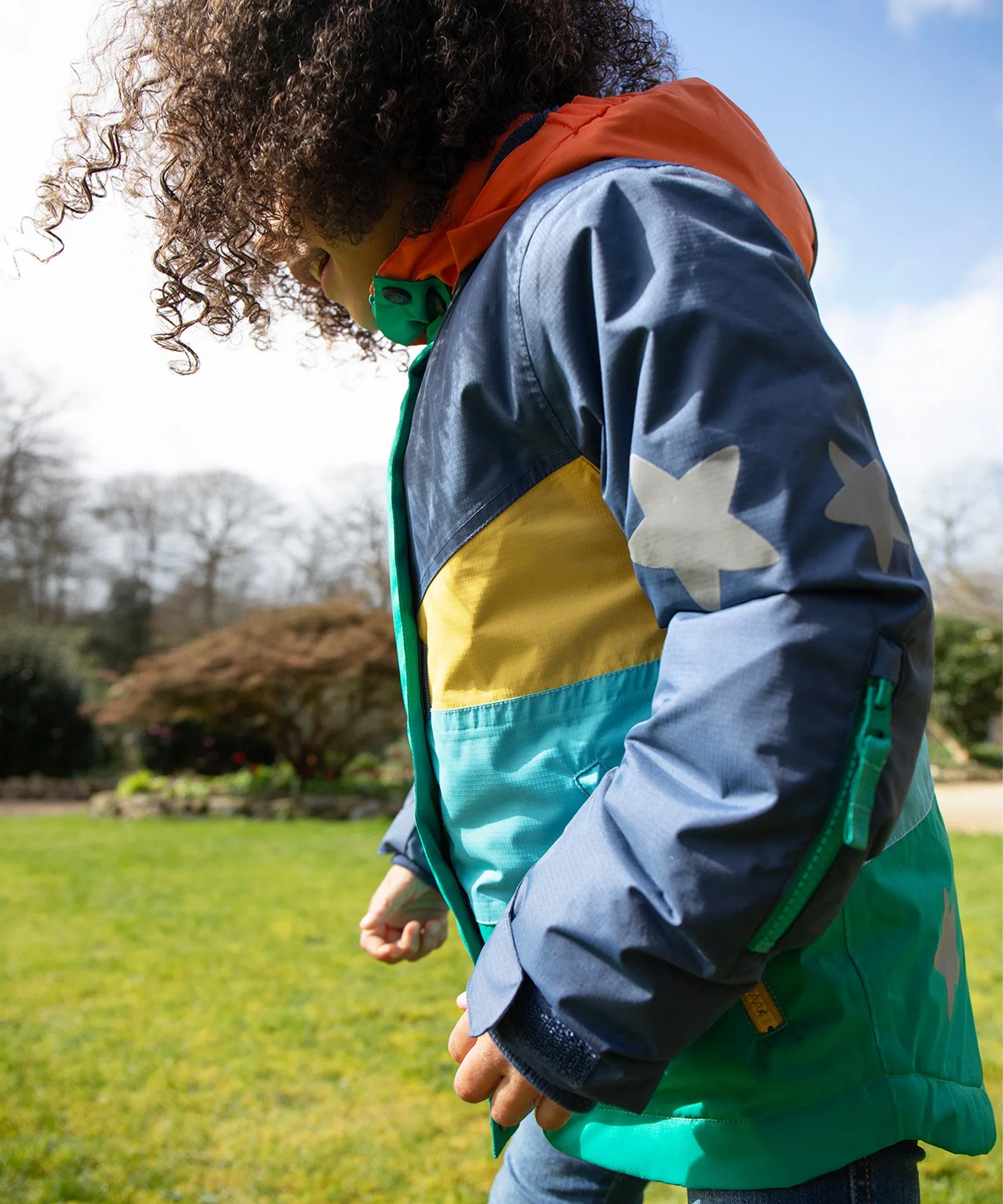 Frugi Snow & Ski Coat - Iguana Colourblock