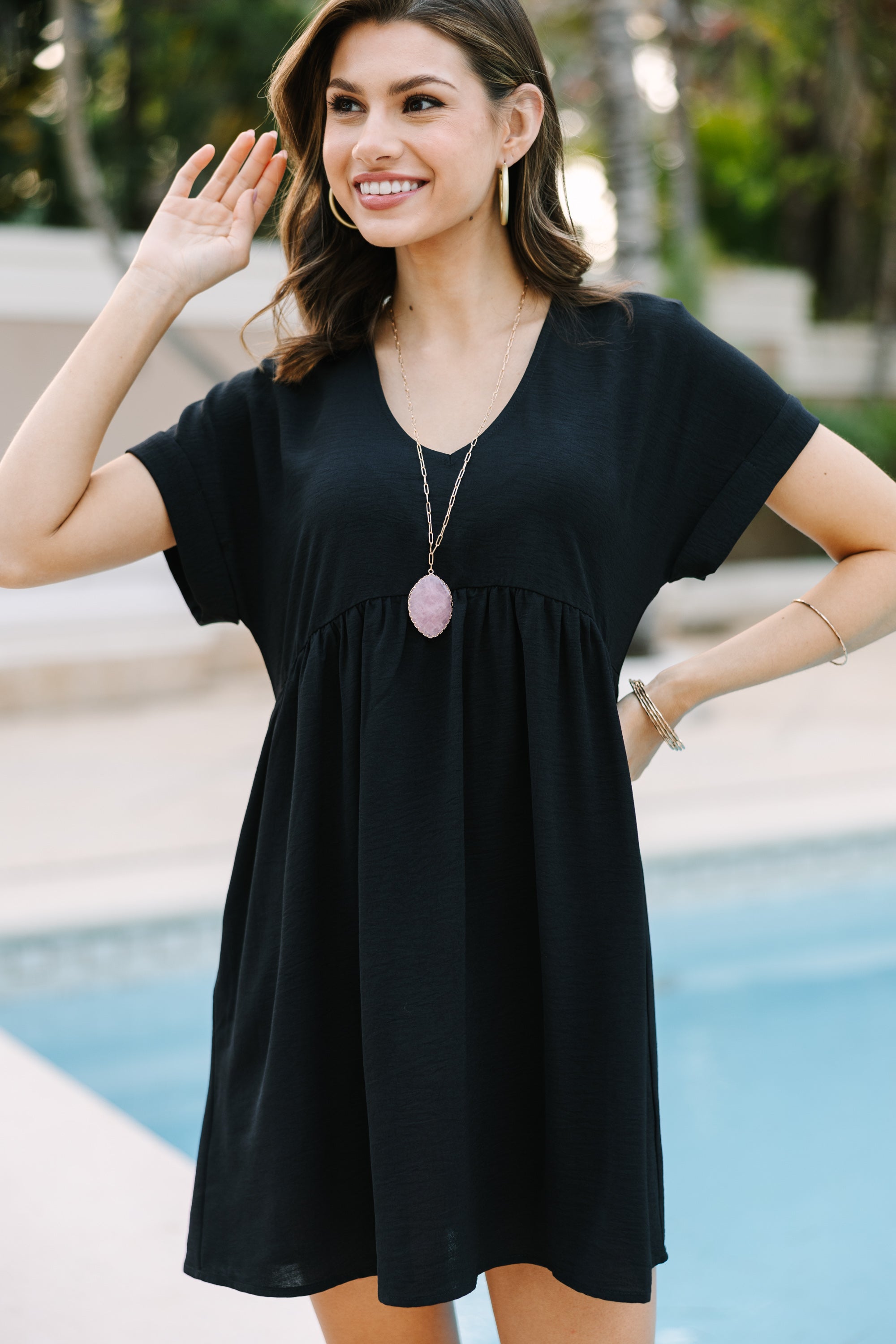 Full Of Joy Black Babydoll Dress