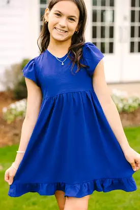 Girls: Just A Game Royal Blue Babydoll Dress