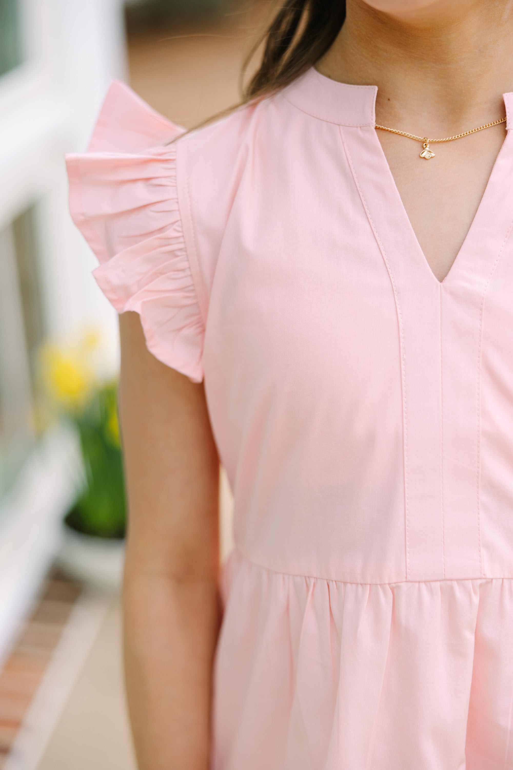 Girls: On The Move Light Pink Ruffled Babydoll Dress